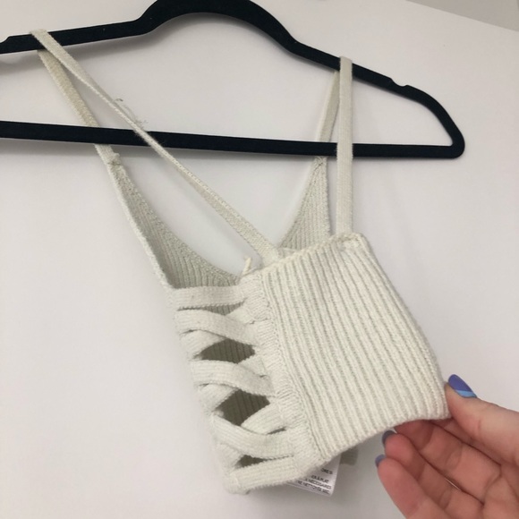 Knitted Bralette - light seafoam green (Size S) - Picture 3 of 5